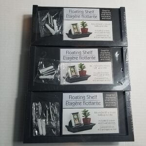 NEW IN PACKAGING SET OF 3 BLACK FLOATING SHELVES